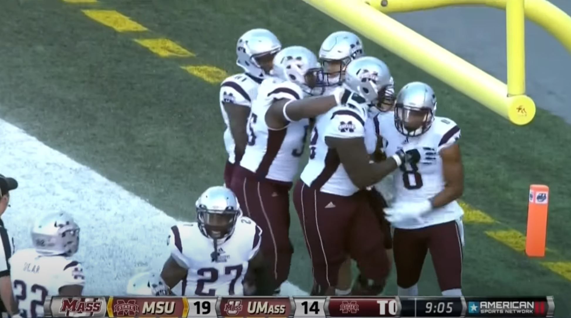 Bulldogs Beat UMass in Patriots-Style Alternate Uniforms - Hail State Unis