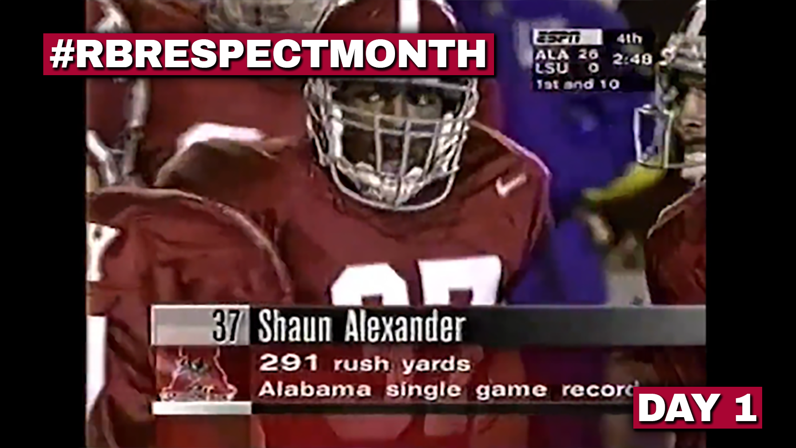 RB Respect Month Vol. 2, Day One: Shaun Alexander makes it rain in Tiger Stadium (1996)