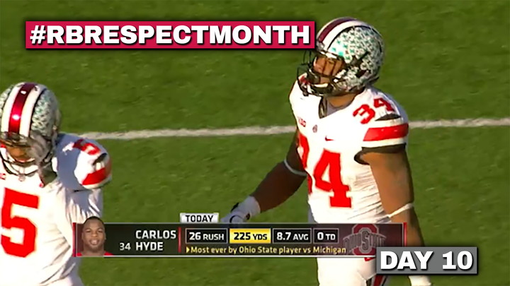 RB Respect Month Vol. 2, Day Ten: Carlos Hyde puts the Buckeyes on his back vs Michigan (2013)