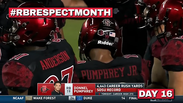 RB Respect Month Vol. 2, Day 16: Donnel Pumphrey breaks Marshall Faulk's rushing record (2016)