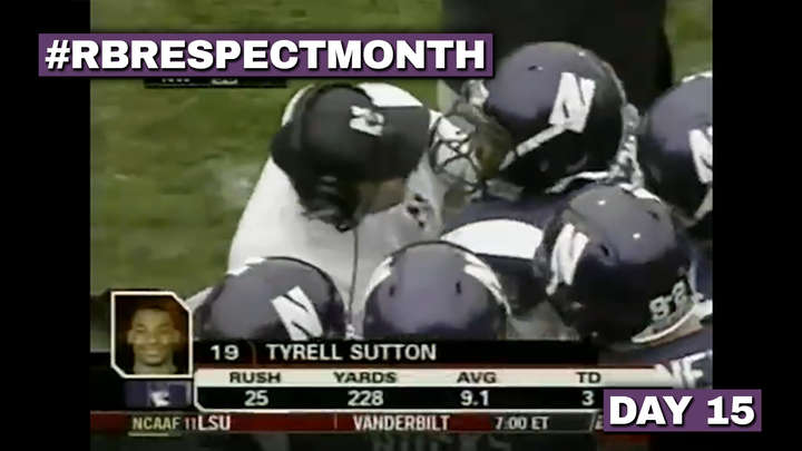 RB Respect Month Vol. 2, Day 15: Northwestern's Tyrell Sutton goes supernova on Wisconsin (2005)